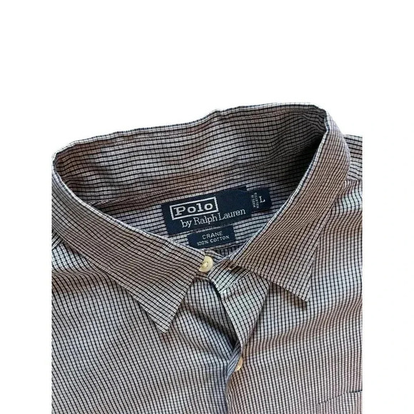 Polo Ralph Lauren Crane Navy Red Plaid Cotton Classic Button-Up Shirt Size Large - Picture 3 of 7